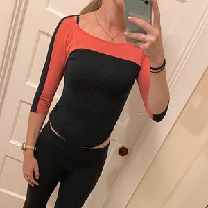 Black and pink quarter sleeve shirt